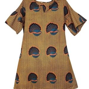 Nala Makeda‎ Women's Midi Dress M Multicolor Ankara Party/Cocktail no tag resort